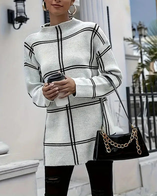 Randig tröja med delad krage