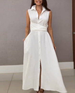 Skjortklänning Ärmlös Krage