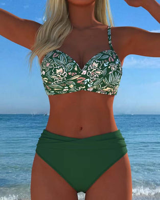 Bikini Kors Blommigt Tryck