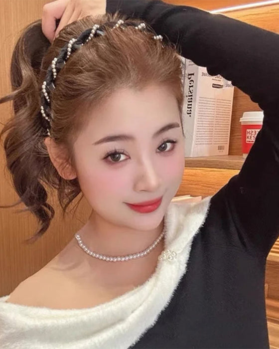 Hårband Vintage Högt Kranium Konstpärla