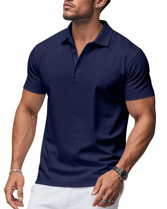 T-Shirt Herr Snabbtorkande Kortärmad Kavajslag