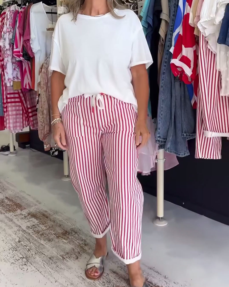 Byxor Casual Ficka Randig