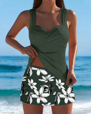 Baddräkt Linne Randig Tryck Boxer