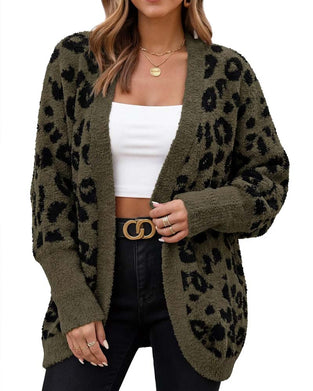 Kofta Lös Leopardmönster Långärmad