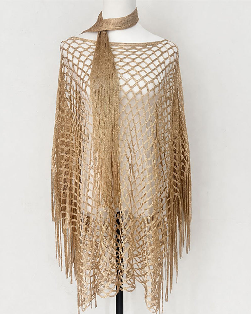 Pullover Fringe Mesh Urholkning