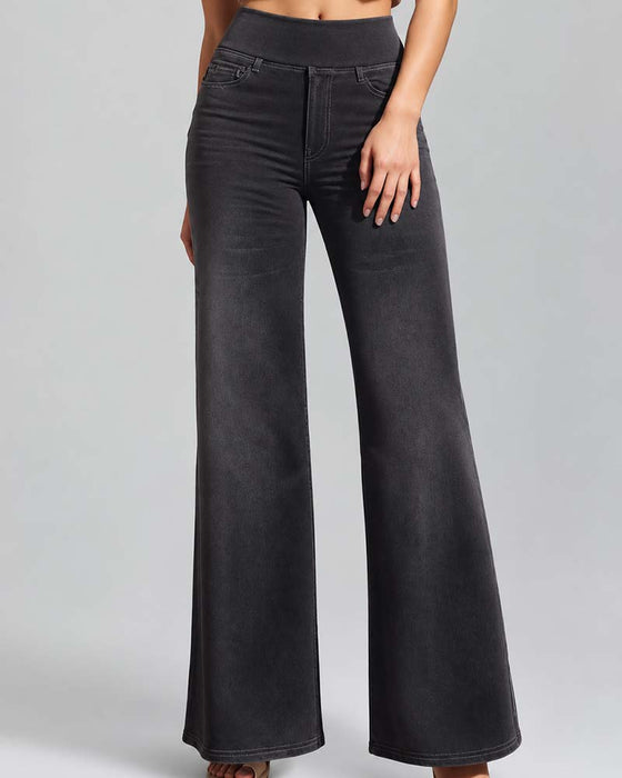 Byxor Elastisk Midja Denim Vida Ben