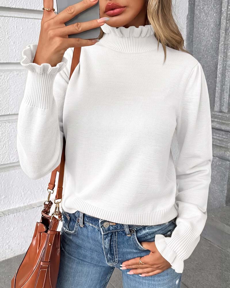 Pullover Polokrage Spets Rysch