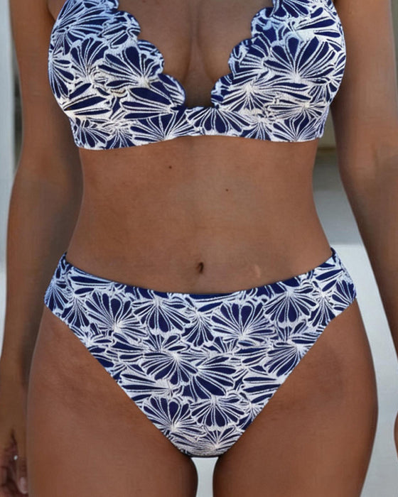 Bikini Scallopad Kant Tryck