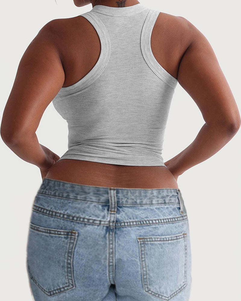 Linne Räfflad Bred Rem Racerback