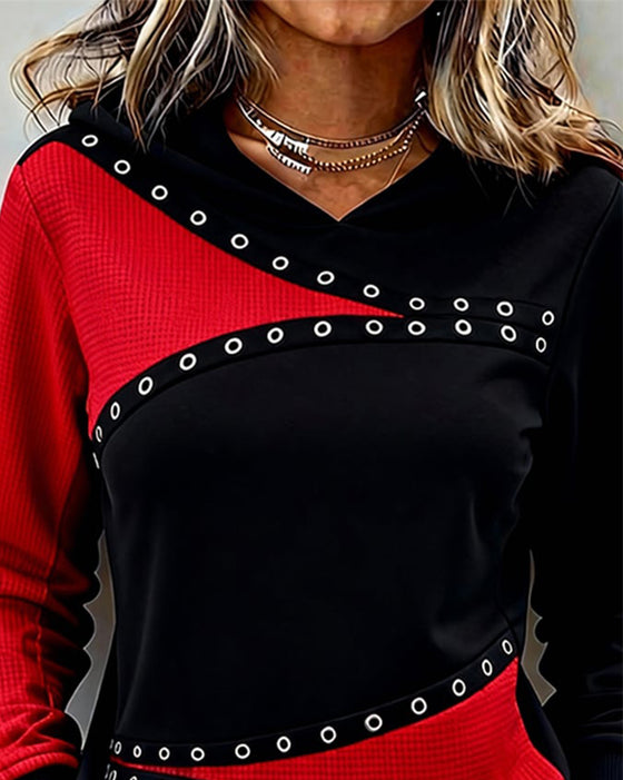 Casual Hoodie Med Färgkontrast