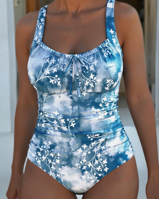 Ettdelad Tie-Dye Blommig