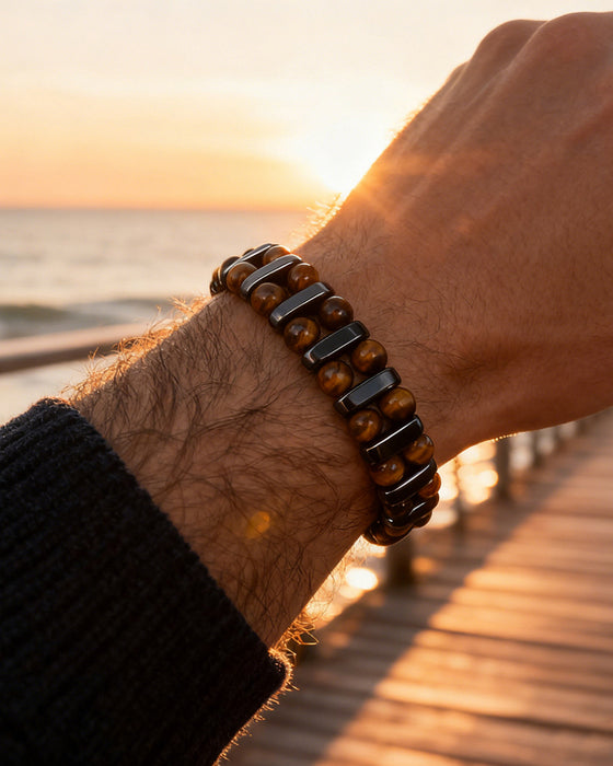 Naturlig Tigeröga Sten Armband