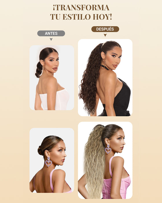 Lång Yvig Och Lockig Hårförlängning