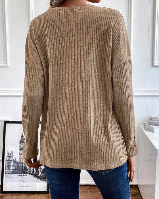 Blus Räfflad Halv Dragkedja Pullover