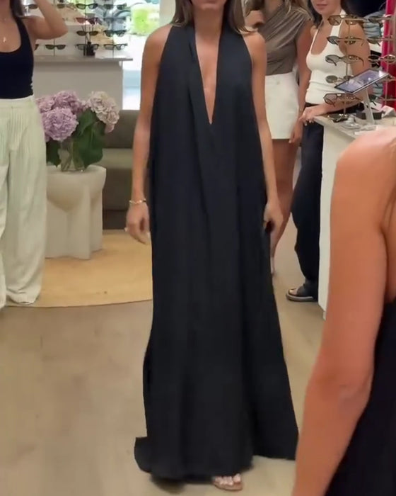 Klänning Elegant Ärmlös Golvlång