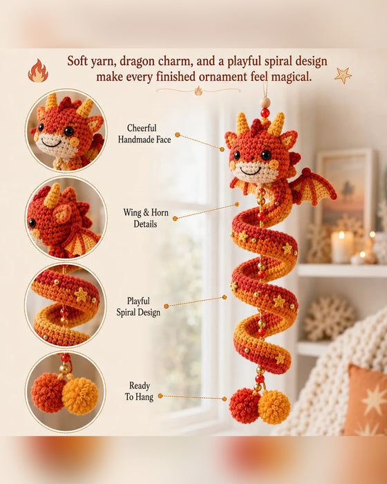 🐉 Nybörjarvänligt DIY-set för ett förtrollat drake-spiralhängande ornament | Komplett set inklusive alla verktyg och en steg-för-steg-instruktion 💕