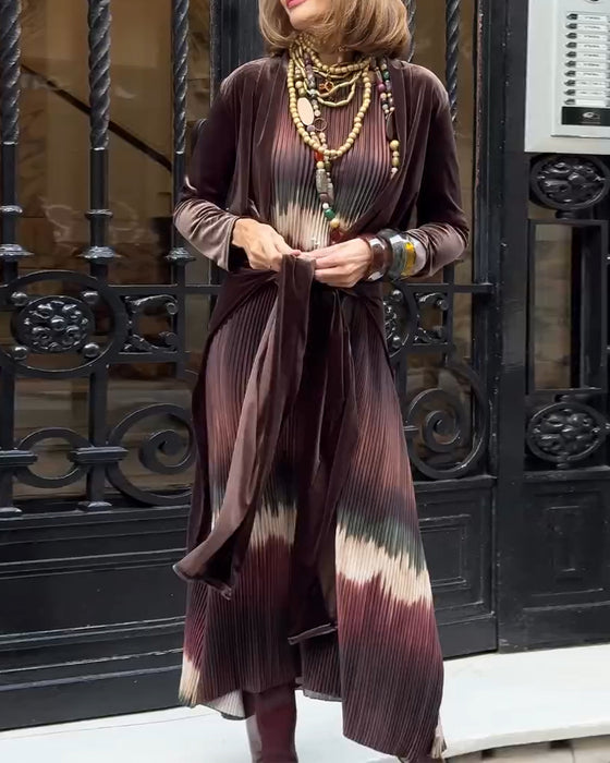 Klänning Moderiktig Gradient Veckad