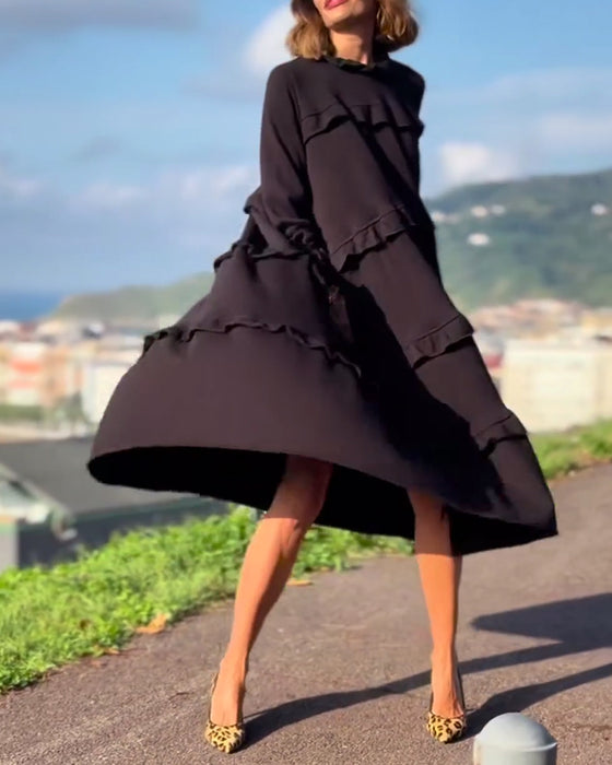 Enfärgad vardagsklänning i söt stil