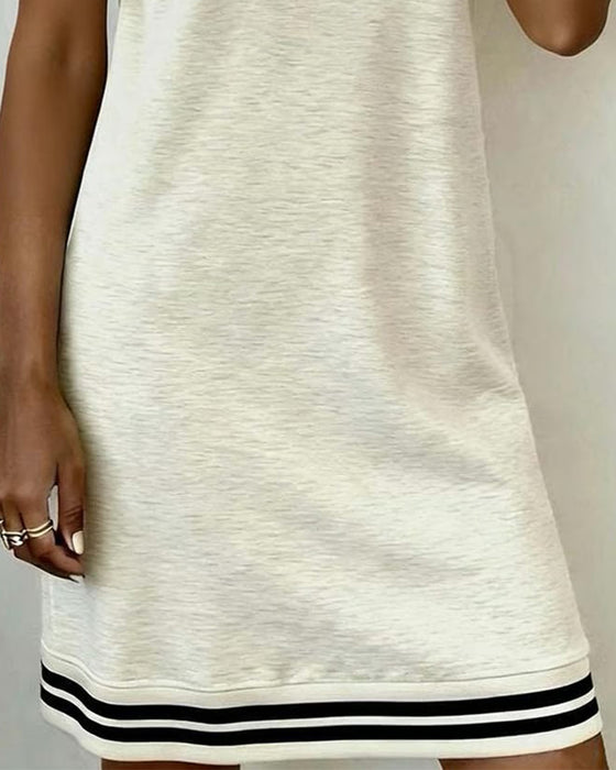 Klänning Treknoppad Huva Sportig Casual