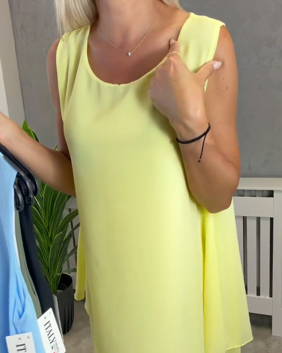 Klädning Ärmlös Solid Casual