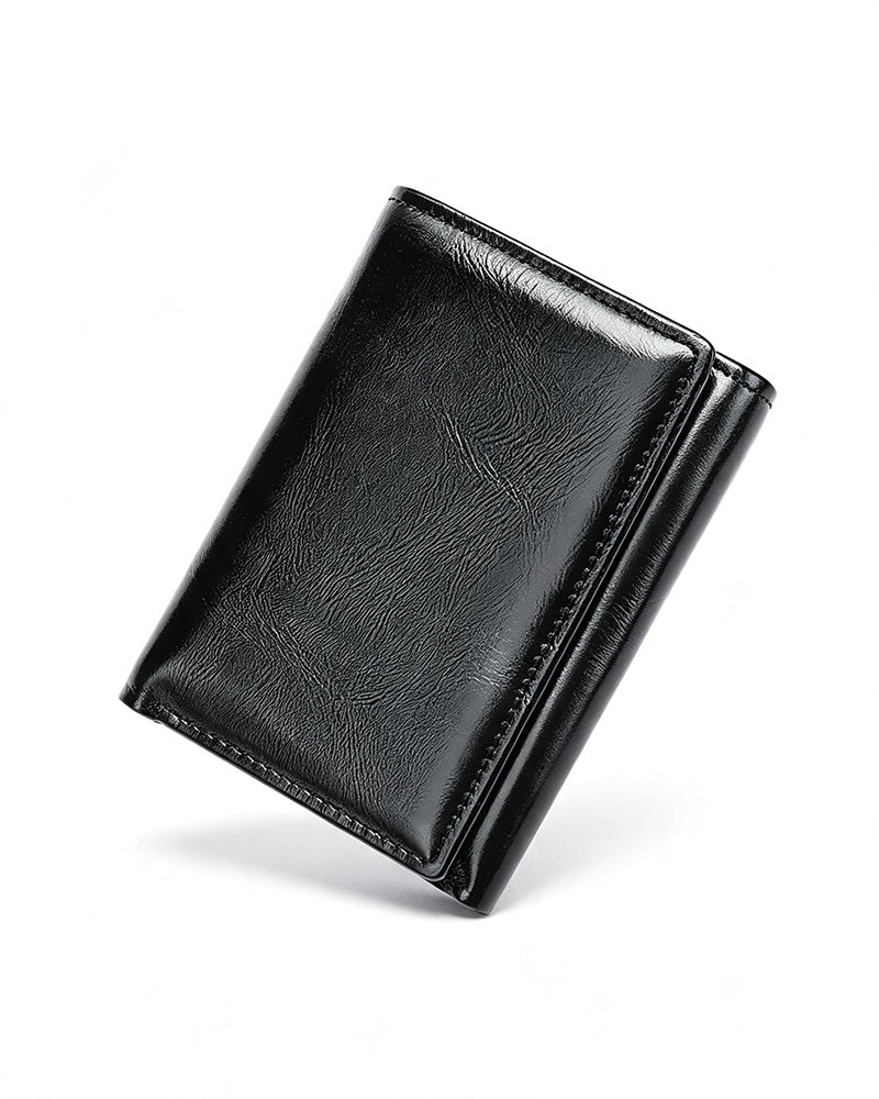 Herr Äkta Oljevaxad Nötläder RFID-plånbok