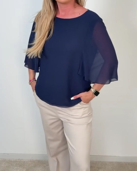 Blus Klockärm Rundhals