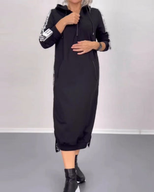 Avslappnad klänning med dragkedja