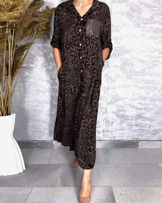 Klänning med Leopardmönster