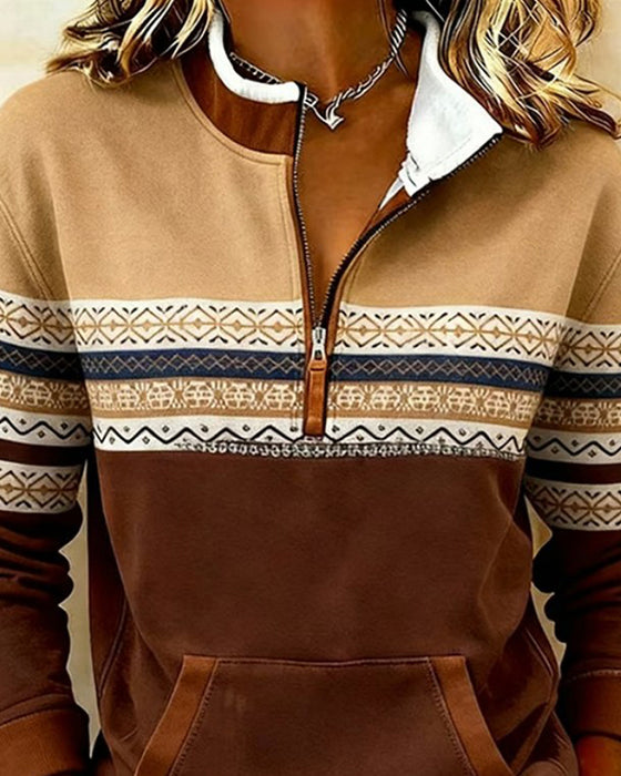 Tröja Med Ståkrage Och Färgblock