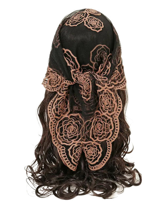 Blommig Nätmaskor Scallop Design Bandana