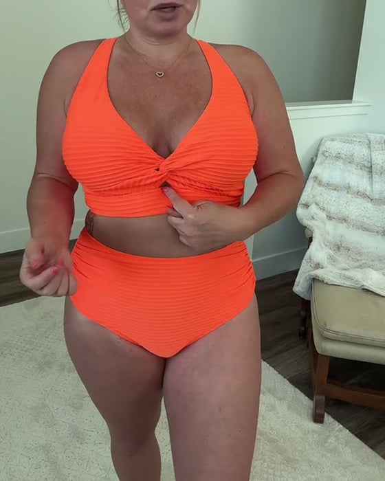 Bikini avslappnad enfärgad triangel