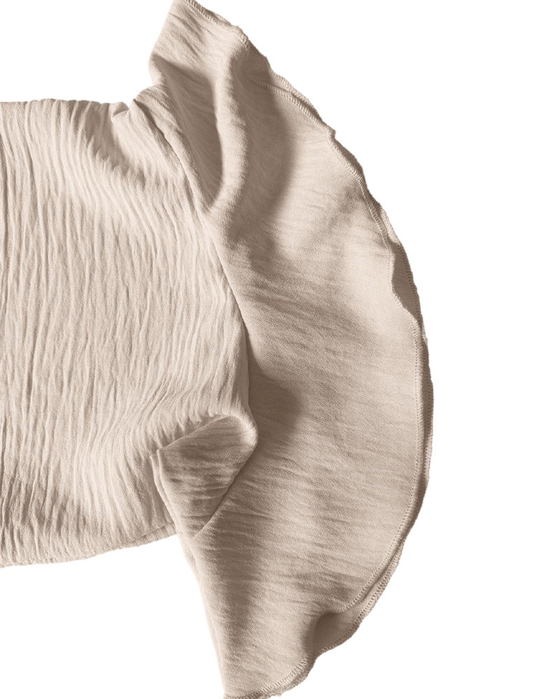 Blus Liten V-Hals Ruffle