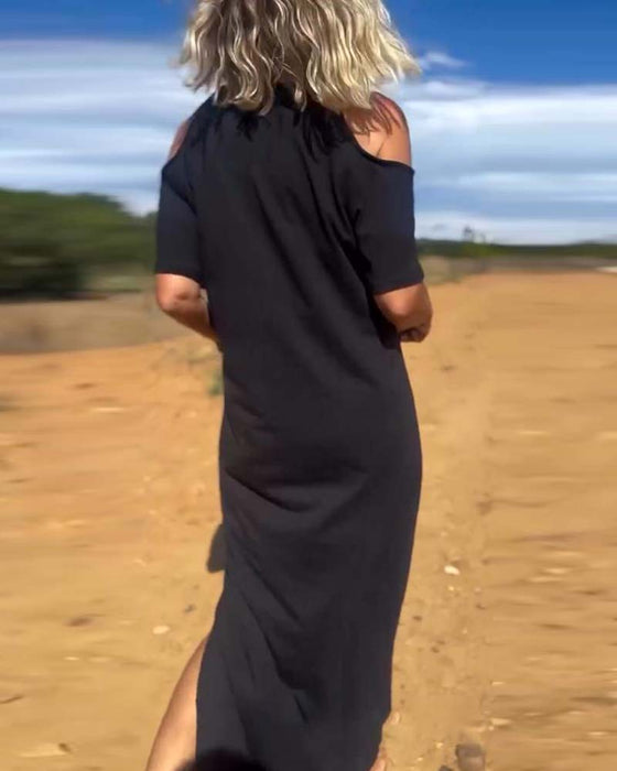 Klänning Fashion Avslappad Off-Shoulder Slim