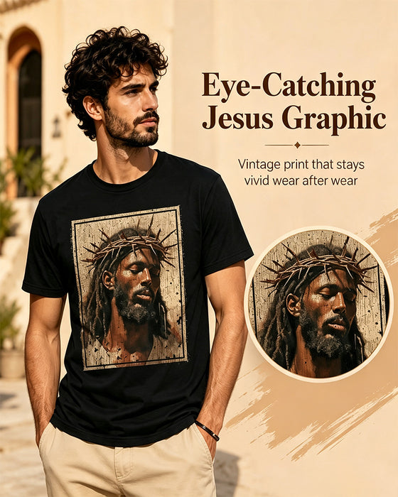 T-Shirt Herr Vintage Svart Tryck