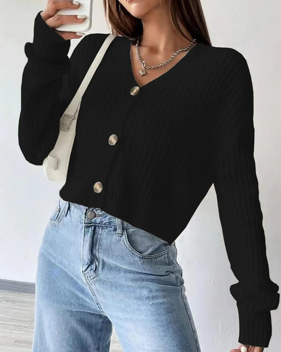 Cardigan V-Hals Kort