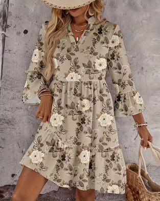 Bell Sleeve Floral Print