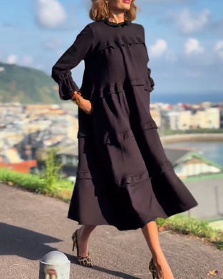 Enfärgad vardagsklänning i söt stil