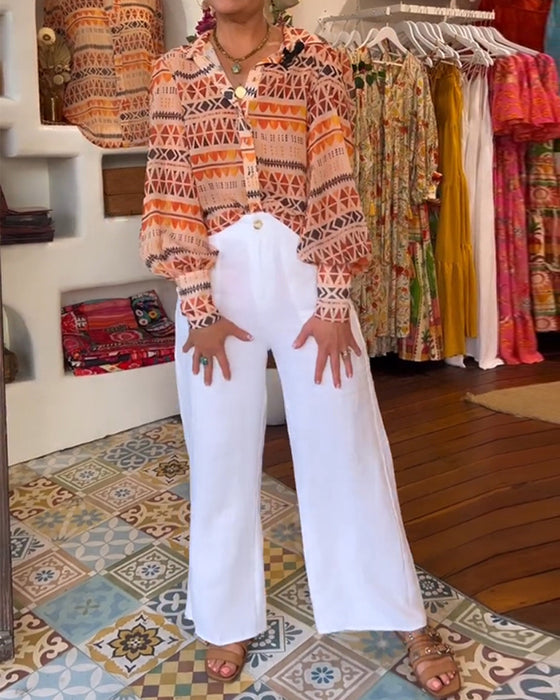 Skjorta med slag och retrotryck