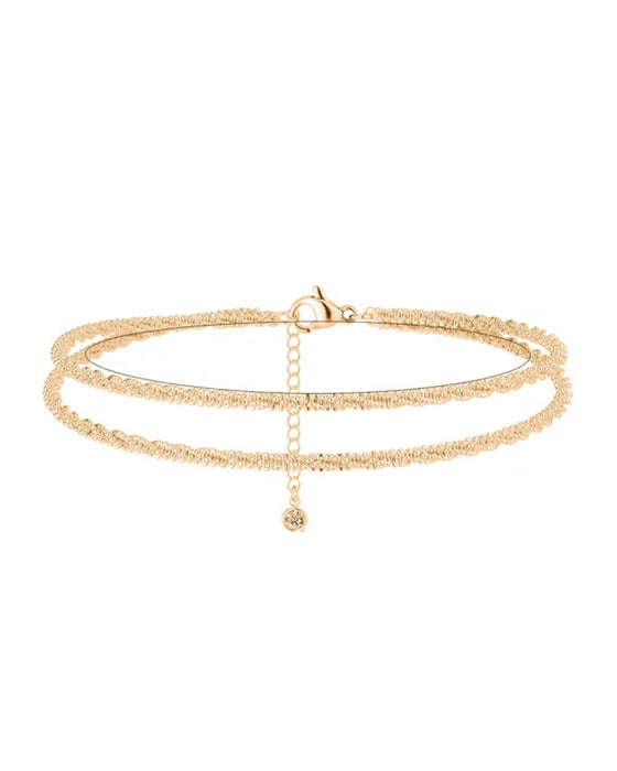 🏖️ Anklets Dam Kc Guld & Sterling Silver