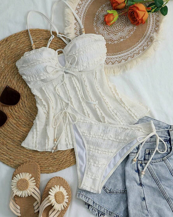 Tankini Texturerad Med Remmar