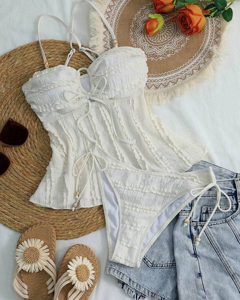 Tankini Texturerad Med Remmar