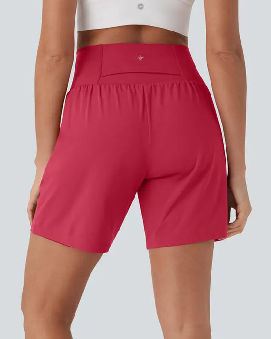 Enfärgade Shorts Hög Midja