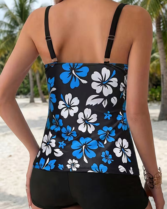 Tankini Hibiskus Tryck Sim