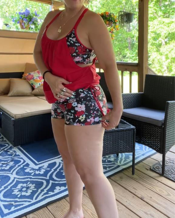 Badkläder Tryckt Hängslen Boxer