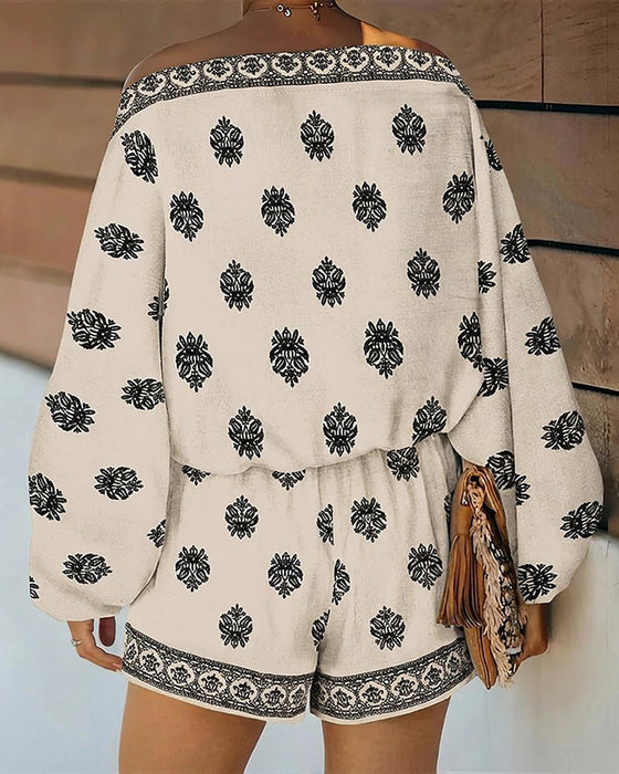 Set Dam 2 Delar Outfit Boho Topp Och Shorts