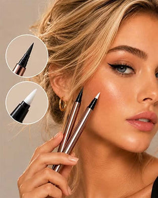 Dual-Tip Flytande Eyeliner – Skarpa Vingar, Noll Kladd, Hela Dagen 🖊️✨