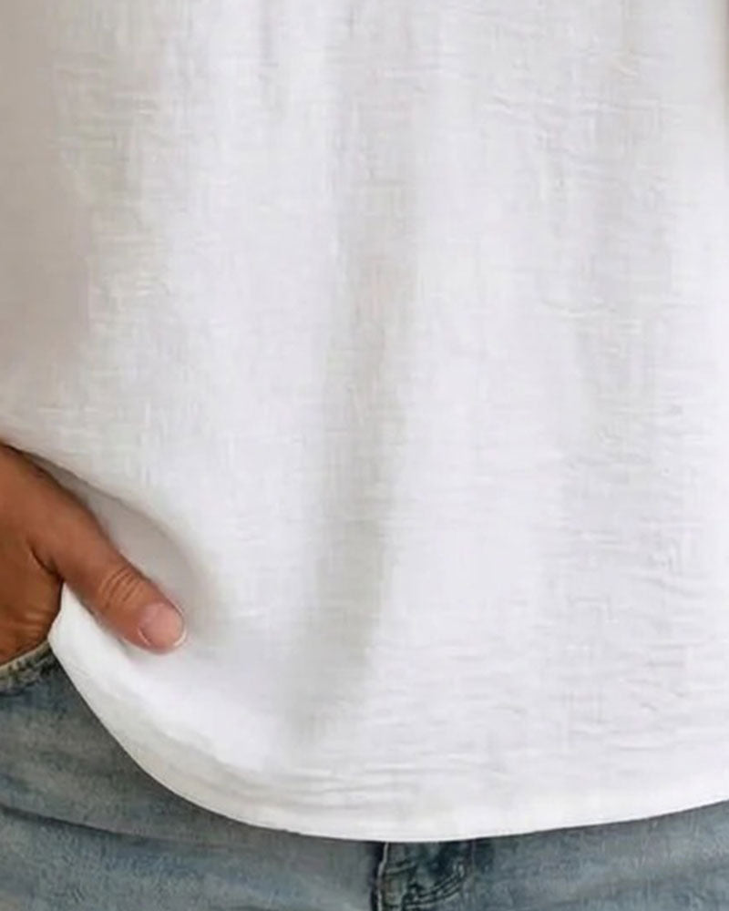 Blus Enfärgad Kavajslag Utskärning Lappverk