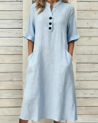 Klänning Lin Ståkrage Mellan Ärm