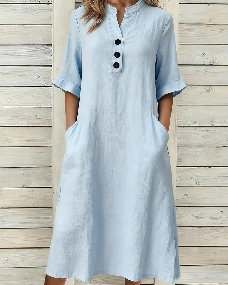 Klänning Lin Ståkrage Mellan Ärm