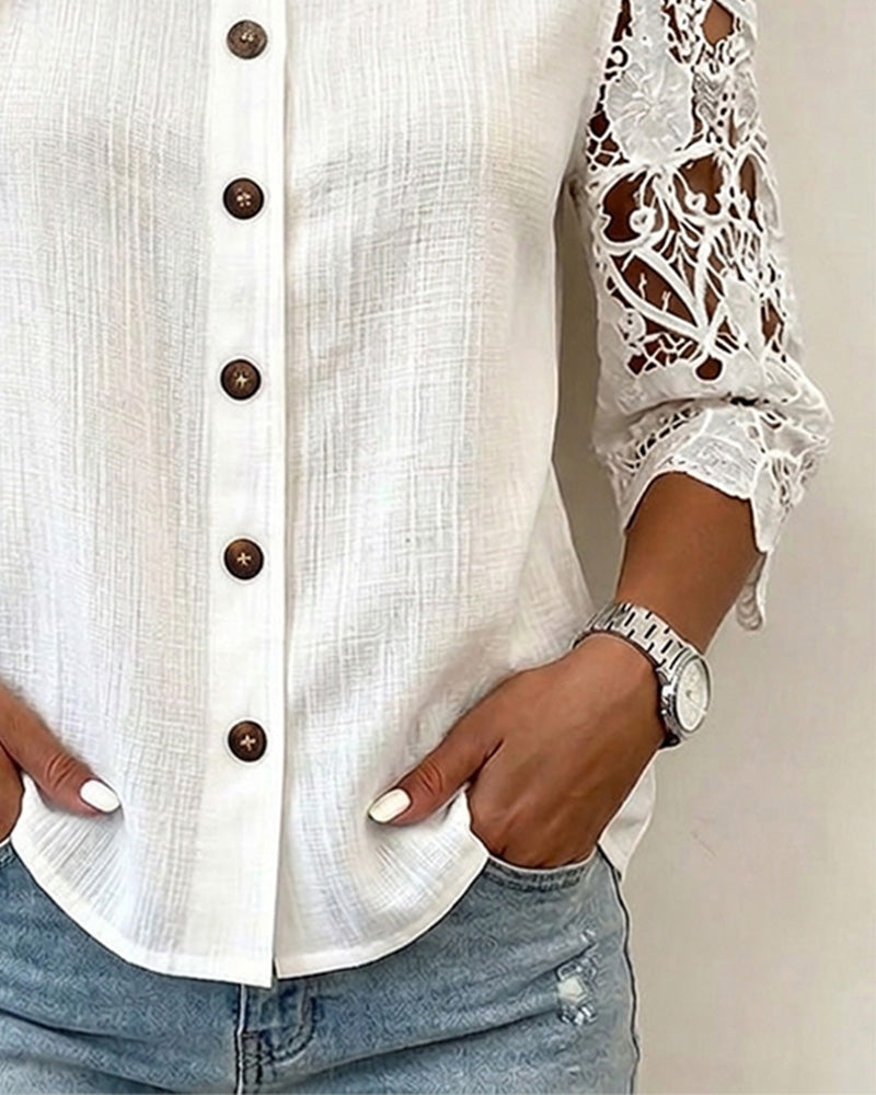 Blus Urklipp Off-Shoulder Knapp